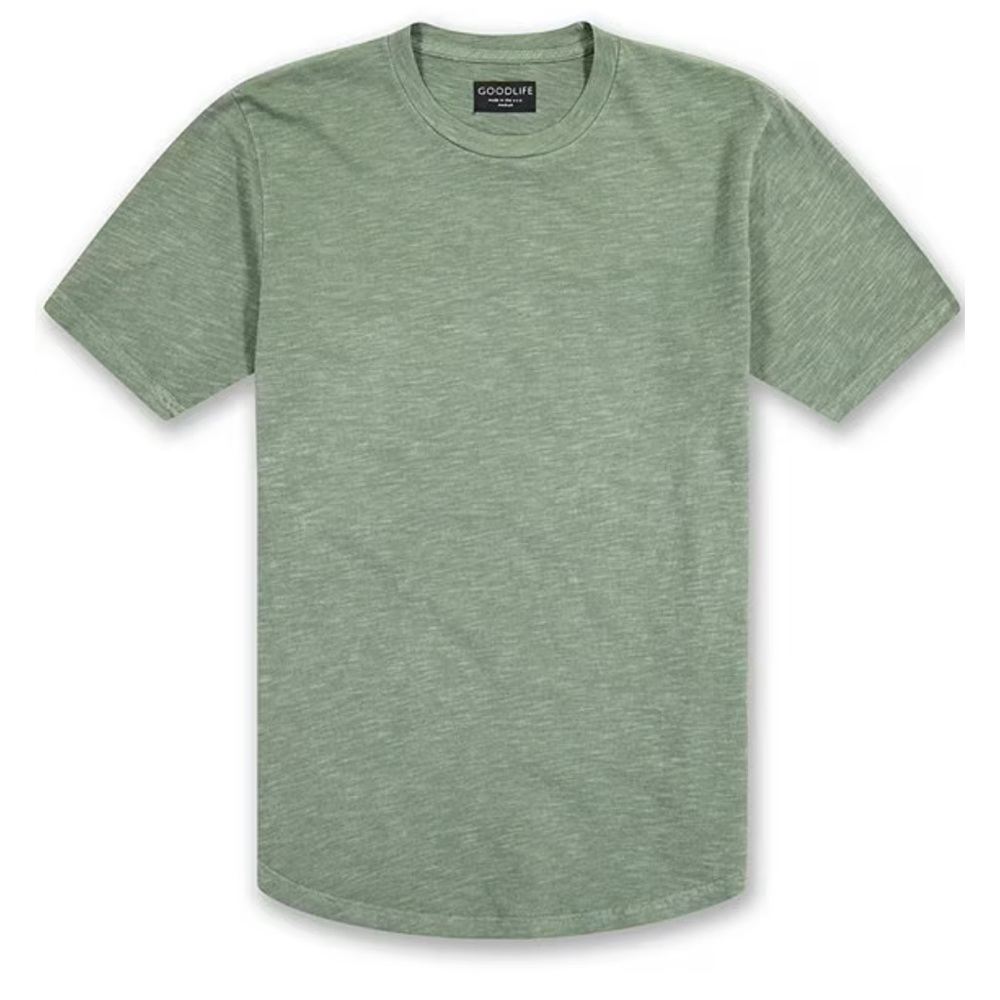 Goodlife, Sun-Faded Slub Scallop Crew Short Sleeve Tee, small